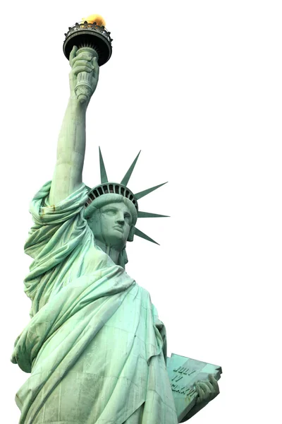 Socha svobody v new Yorku izolované na bílém — Stock fotografie