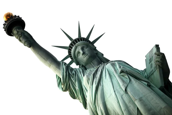 白で隔離される自由のニューヨークの女神 — ストック写真