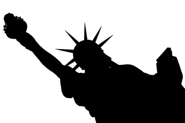Silhouette NY Estatua de la Libertad — Foto de Stock