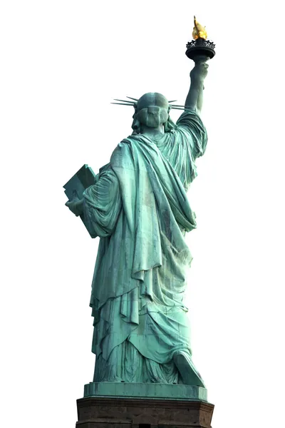 Volver de NY Estatua de la Libertad aislada en — Foto de Stock