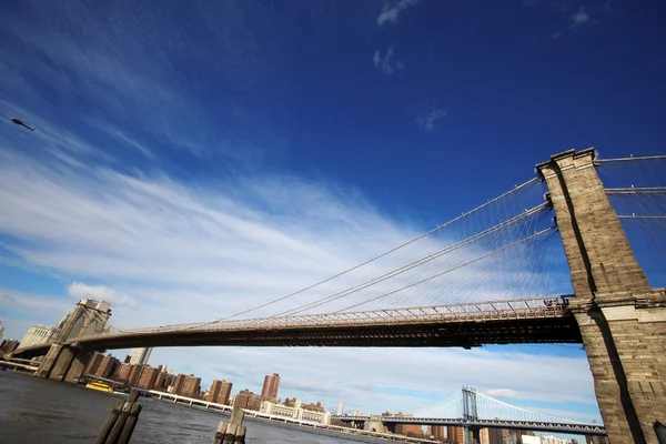 Klassieke ny - weergave naar brooklyn bridge — Stockfoto