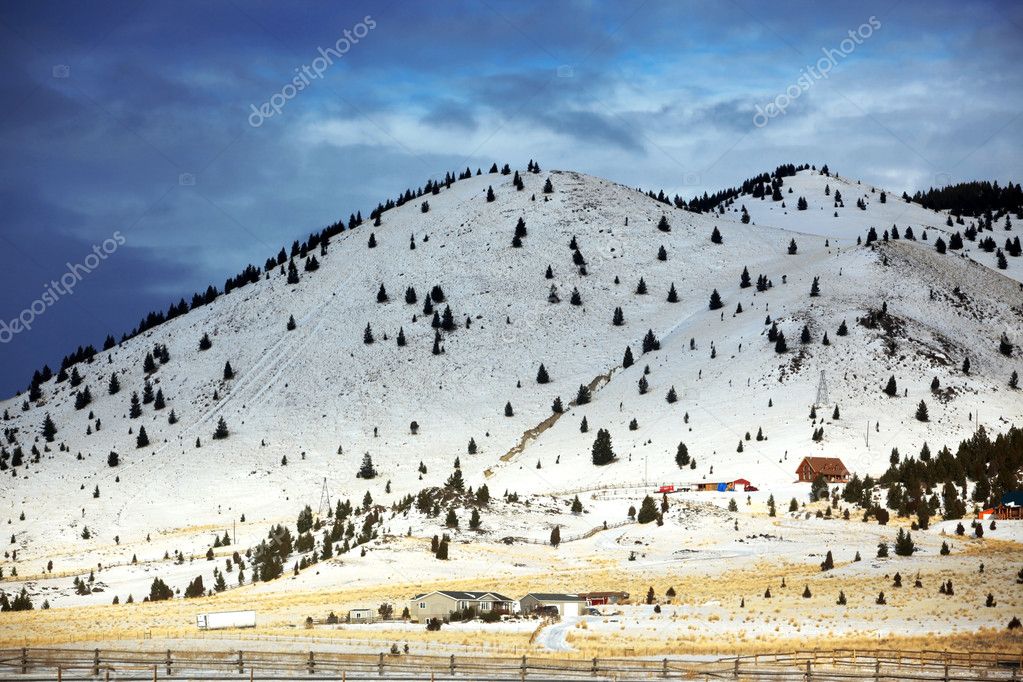 Winter season in rural area of Montana,