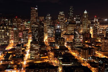 Nighttime in Seattle clipart