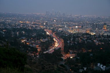 View in night Los Angeles clipart