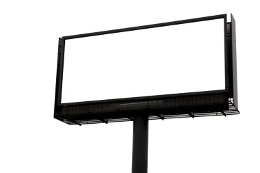 Blank billboard isolated on white clipart