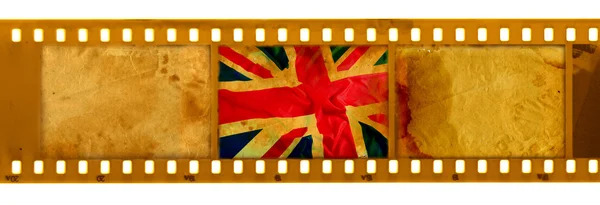 纹理的 grunge 电影英国国旗 — 图库照片