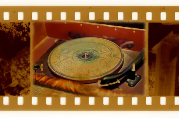 Anciennes photos avec gramophone vintage — Photo