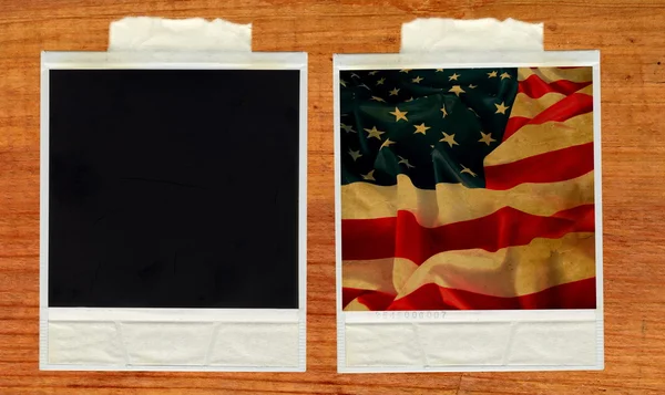 Retro Photo anf US flag — стоковое фото