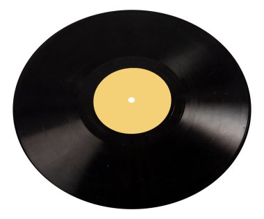 eski vinil disk üzerinde beyaz izole