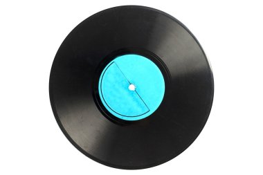 eski vinil disk üzerinde beyaz izole