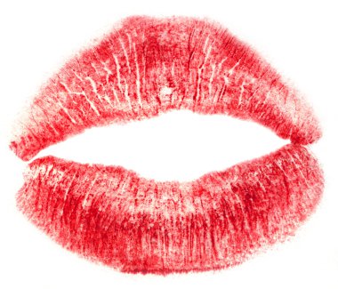 Red lips isolated on white clipart