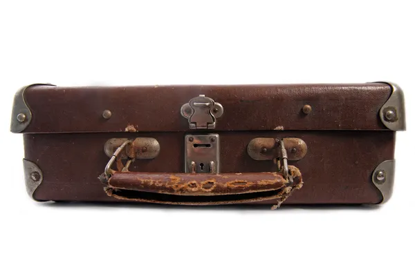 Eski kahverengi bavul seyahat için — Stok fotoğraf