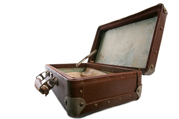 Старый коричневый чемодан для путешествий — стоковое фото