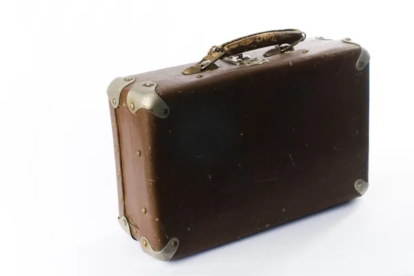 旧褐色手提箱旅行 — 图库照片