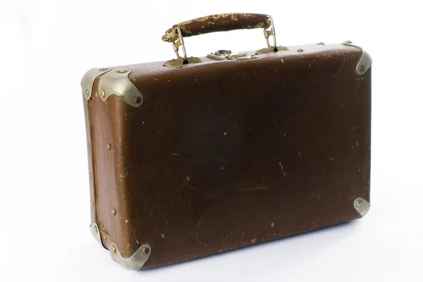 Oud bruin koffer voor reizen — Stockfoto
