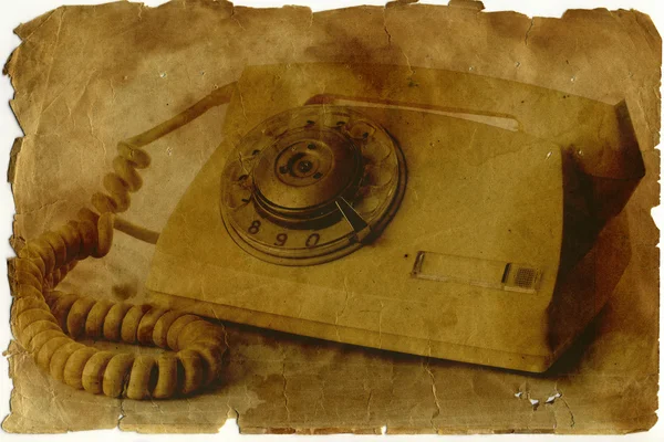 Carta vintage con vecchio telefono — Foto Stock
