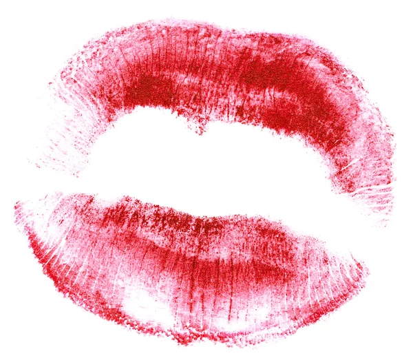 Lábios vermelhos isolados em branco — Fotografia de Stock