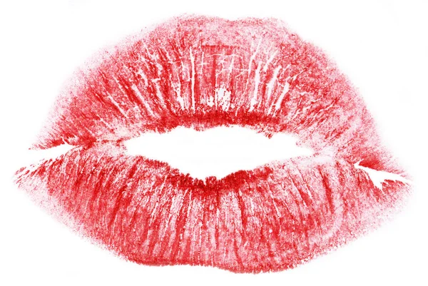 Beyaz izole kırmızı dudaklar — Stok fotoğraf