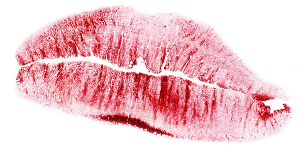 Vörös ajkak elszigetelt fehér — Stock Fotó