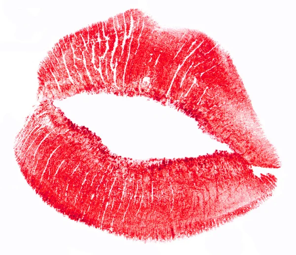 Rote Lippen isoliert auf weiß — Stockfoto