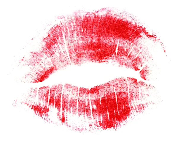 Rode lippen geïsoleerd op wit — Stockfoto