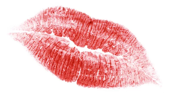 Lèvres rouges isolées sur blanc — Photo