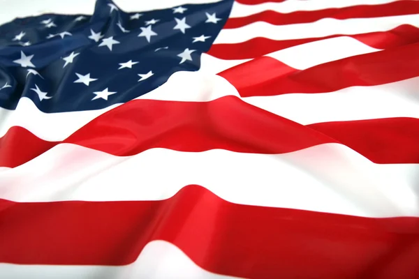 Flapping bandera de Estados Unidos con onda — Foto de Stock