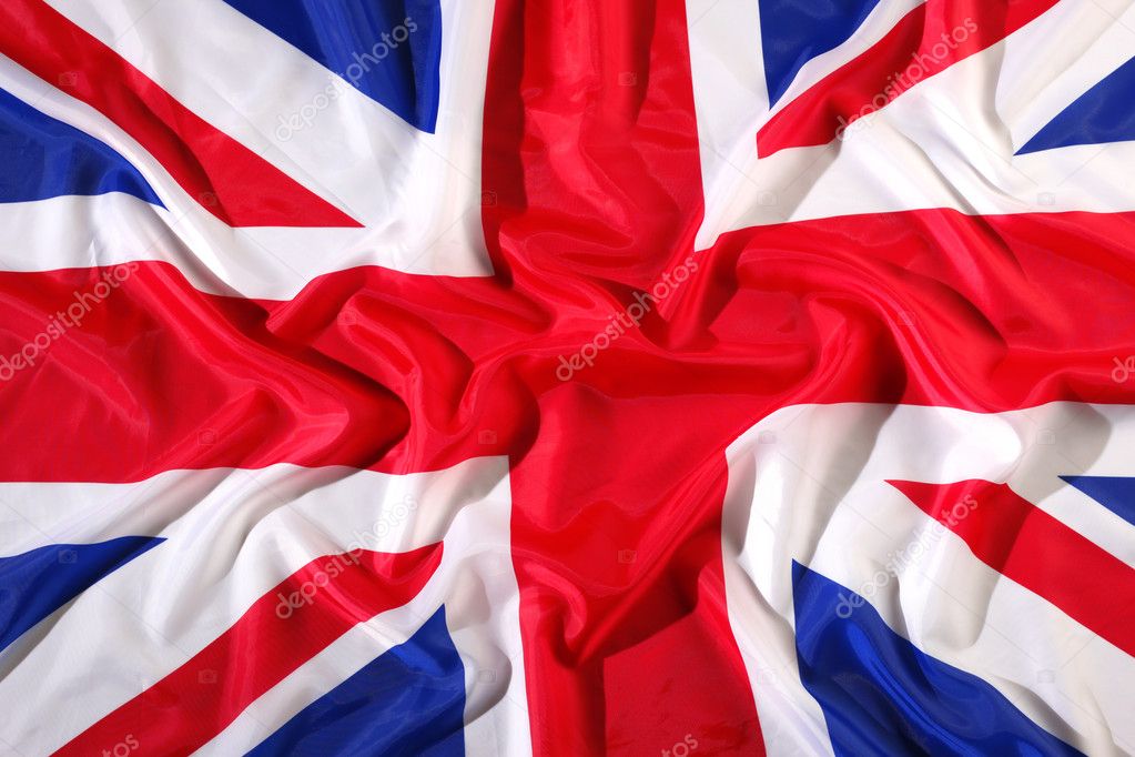 Flapping flag UK with wave