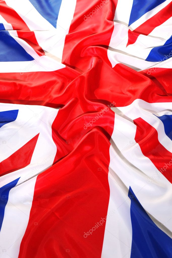 Agitando La Bandera Reino Unido Con Onda — Fotos De Stock