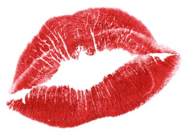 Red lips isolated on white clipart