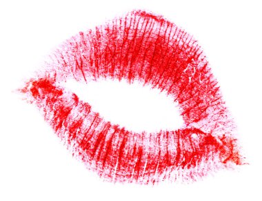 Red lips isolated on white clipart