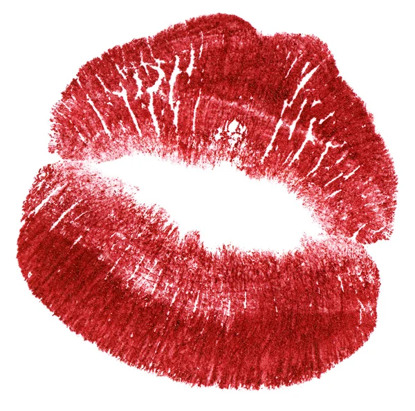 Rode lippen geïsoleerd op wit — Stockfoto