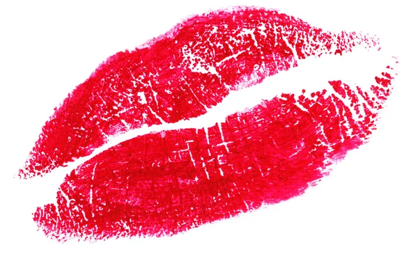Grosse femme rouge lèvres isolées sur blanc — Photo
