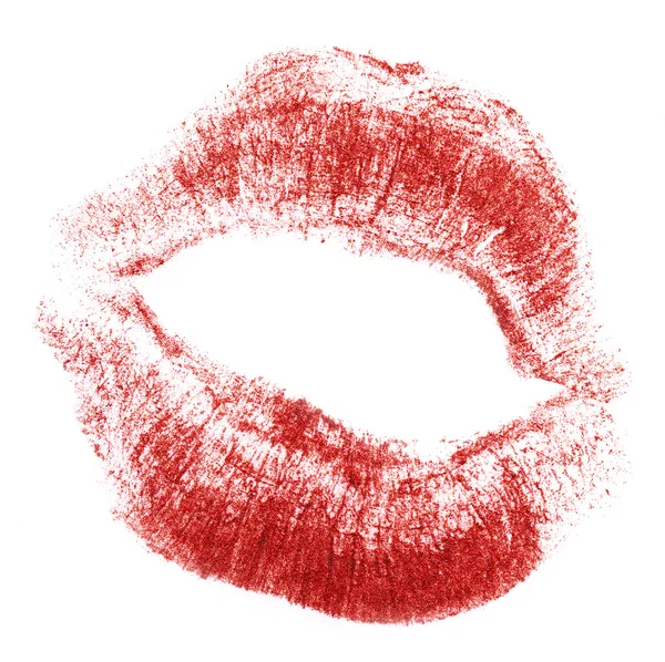 Labbra rosse isolate su bianco — Foto Stock
