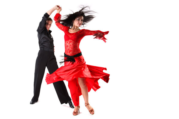 Танцоры изолированы на белом
