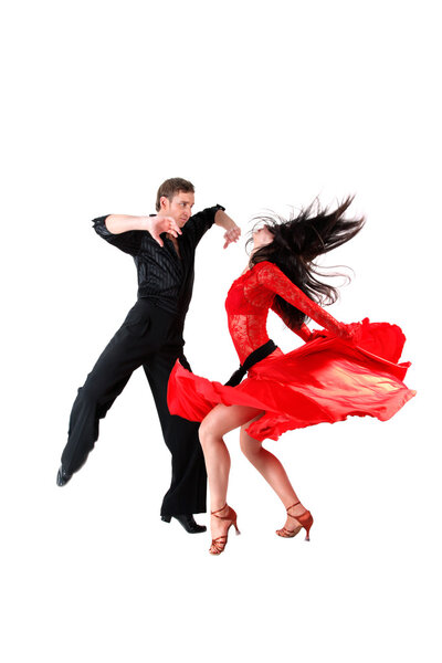 Танцоры изолированы на белом
