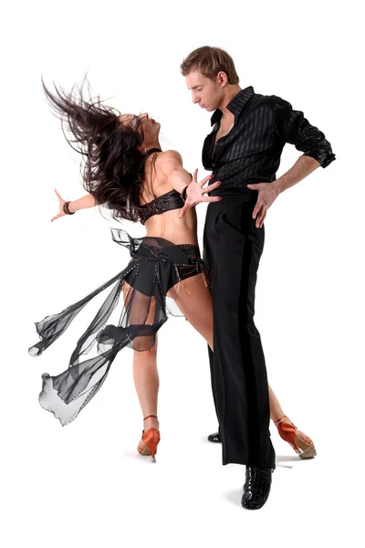 Tancerz w akcji na białym tle — Zdjęcie stockowe