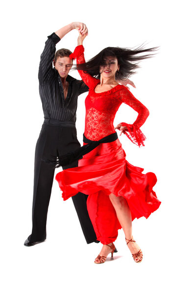 Танцоры изолированы на белом
