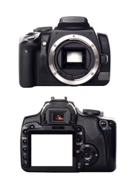Digital camera front and rear view clipart