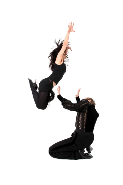 Tanečnice v akci izolovaných na bílém — Stock fotografie