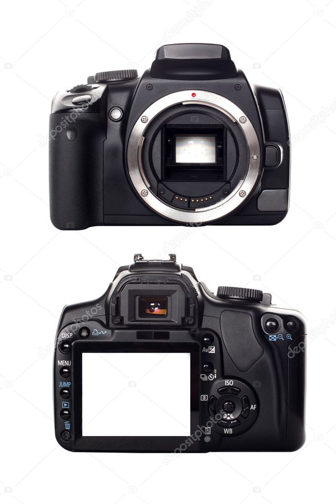 Digital camera front and rear view