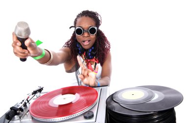 Cool afro american DJ clipart