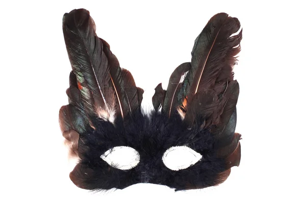 Feathers mask isolated on white — Stock Photo, Image