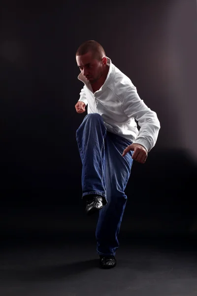 Člověk moderní tanečnice — Stock fotografie