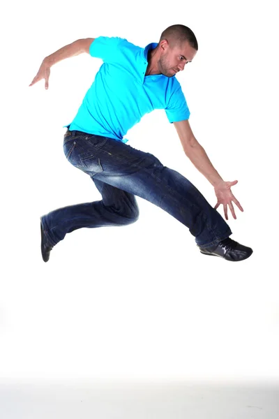 Salto uomo ballerino moderno — Foto Stock