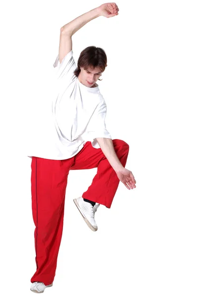 Moderní člověk tanečnice izolované na bílém — Stock fotografie