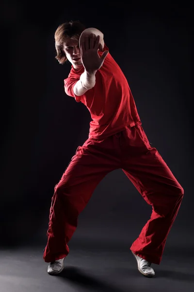 Modern man dancer against — Stock Photo, Image