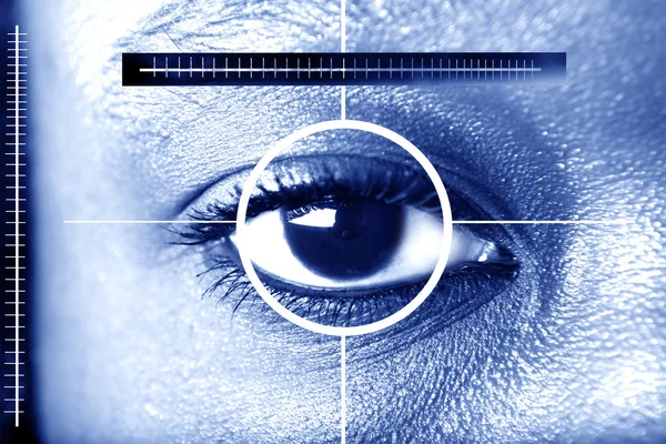 Augen-Scan zur Sicherheit oder Identifizierung — Stockfoto