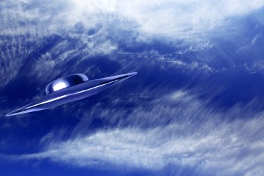 UFO in sky clipart