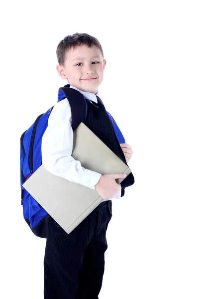 Schoolboy with book — Stock Photo, Image